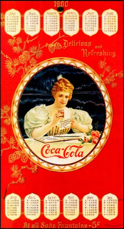 Coca-Cola calendar with (Hilda Clark) 1900