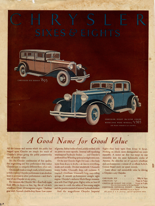 A good name for good value, 1931