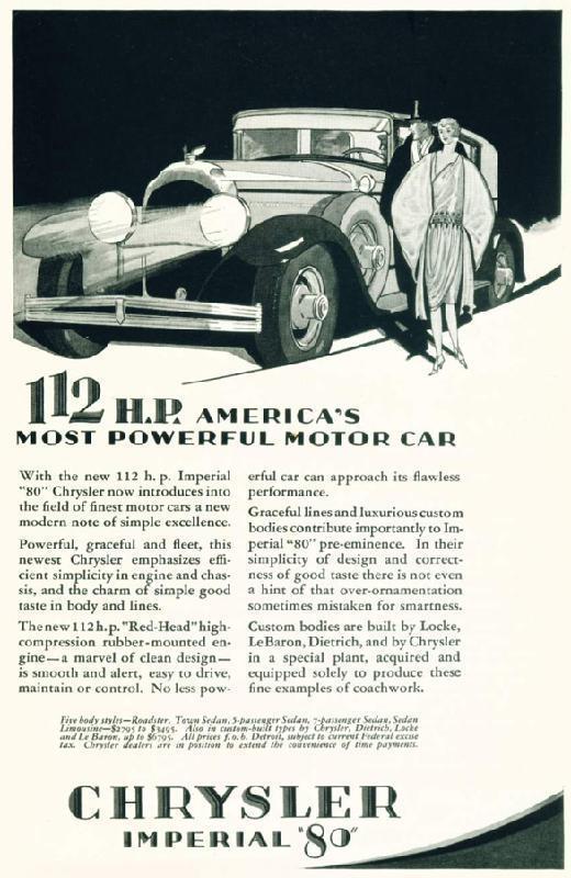 112 h.p. America's most poweful motor car, 1928