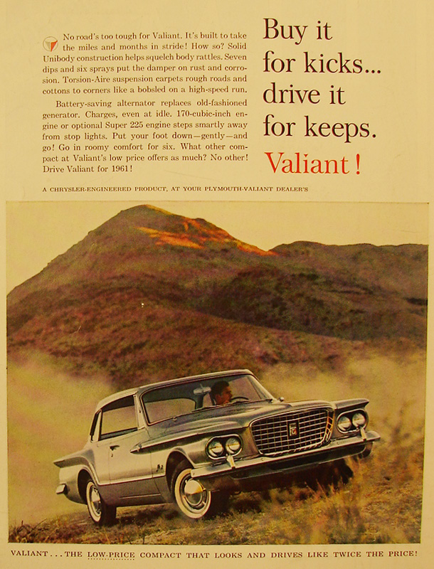 Buy it for kicks... drive it for keeps. Valiant!, 1961