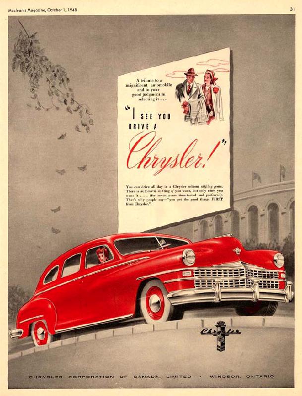 I see you drive a Chrysler!, 1948