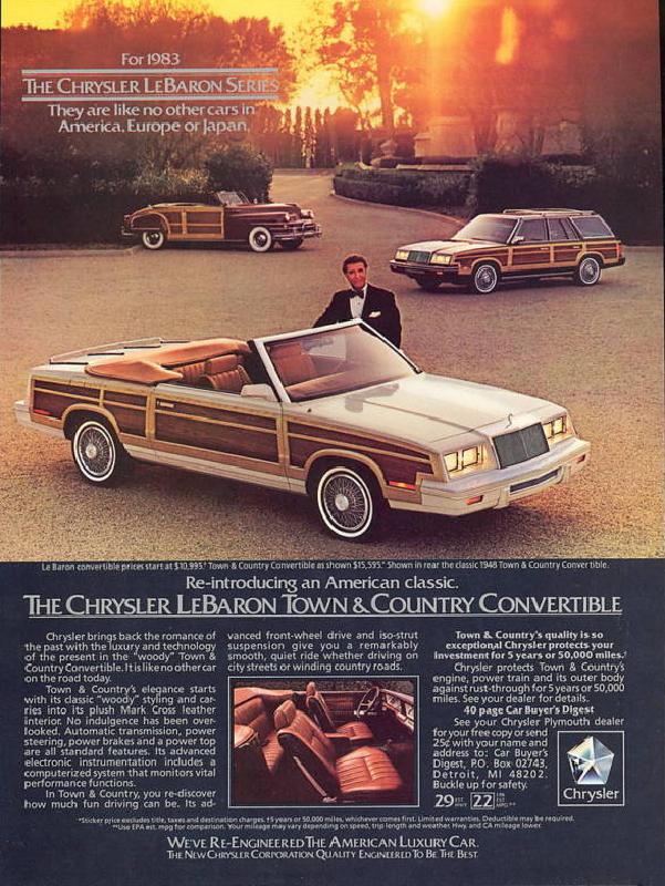 The Chrysler LeBaron town & country convertible, 1983