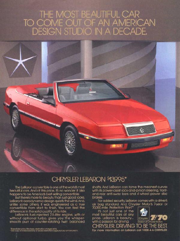 The most beautiful car to come out of an American design studio in a decade, 1989