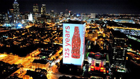 Coca-Cola largest building illumination