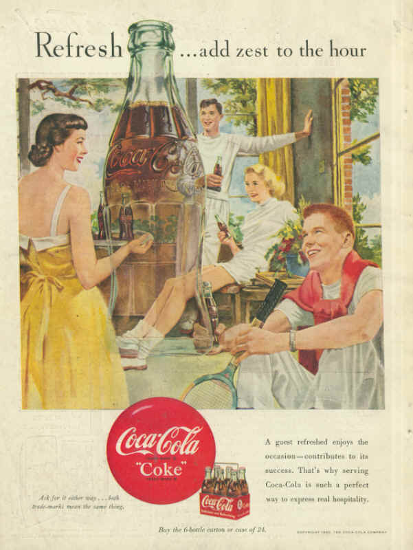 Coca-Cola a guest refreshed enjoys the occasion 1950