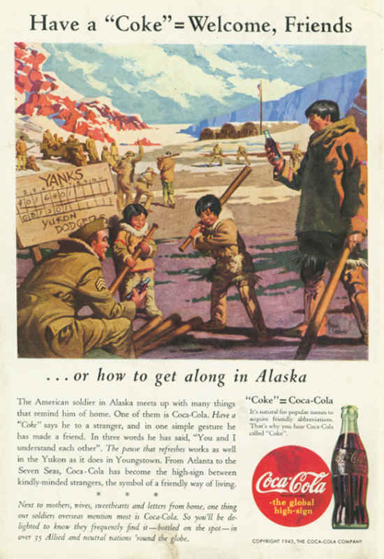 American soldier in Alaska, Coca-Cola ad 1943