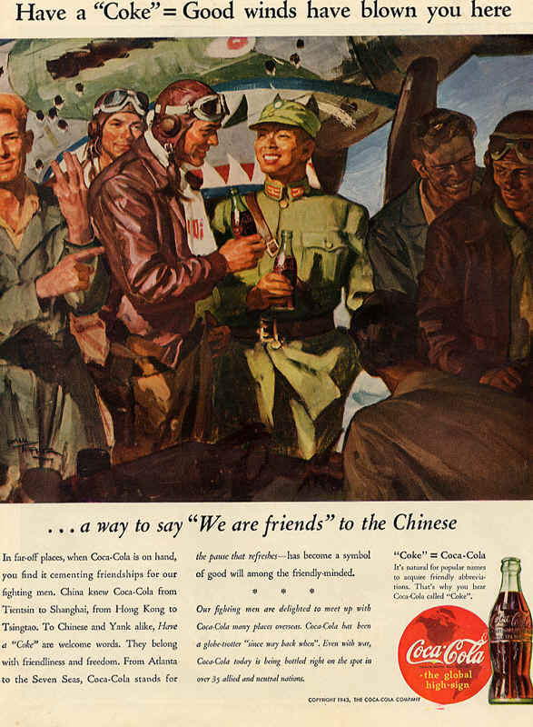 American soldiers in China, Coca-Cola ad 1943