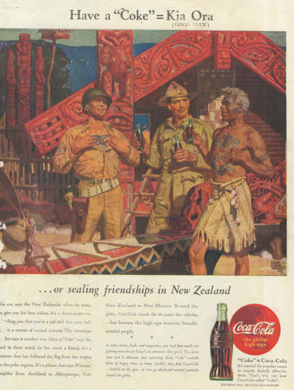 American soldiers in New Zealand, Coca-Cola ad 1943