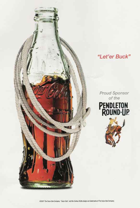 Coca-Cola ad for Pendleton Round-Up Rodeo 2007