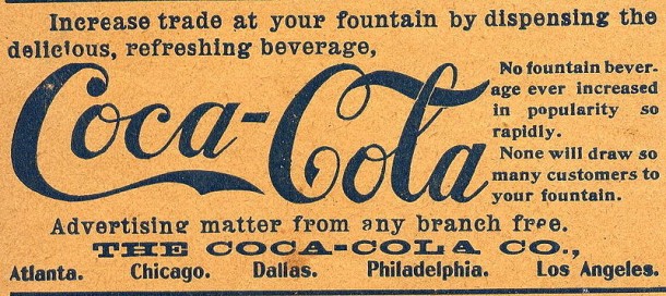 Coca-Cola advertisement on the cover of "American Druggist" Magazine, 1900.