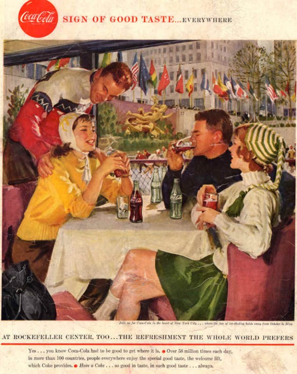 Coca-Cola at Rockefeller center, too 1958