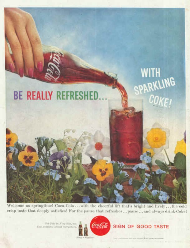 Be really refreshed... with sparkling Coke! 1959
