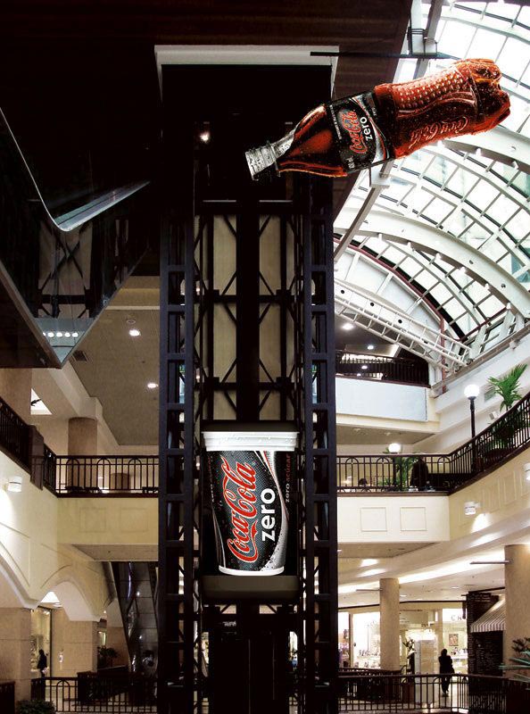 Smart and creative Coca-Cola Zero elevator advertising, 2006