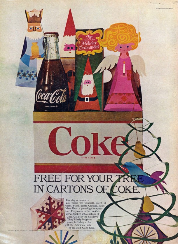 Free for your tree in cartons of Coke 1966 (Christmas season)