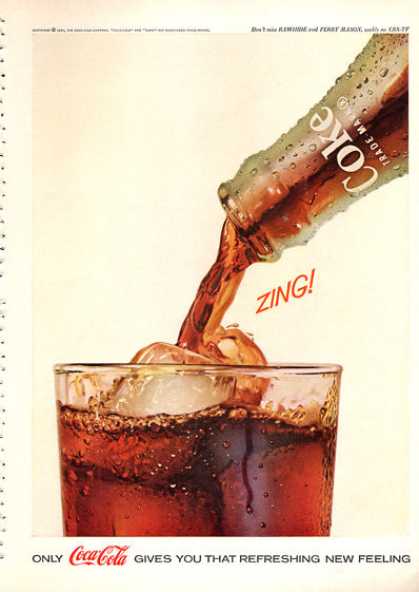 Only Coca-Cola gives you that refreshing new feeling 1962