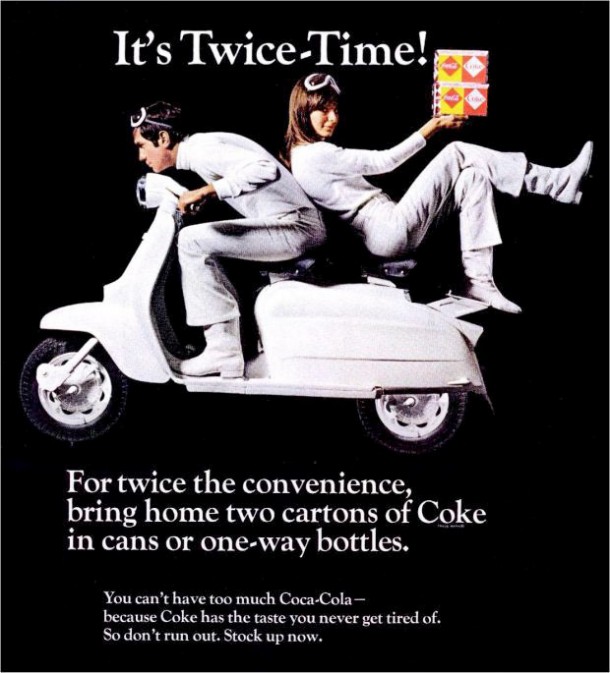 Black magazine ad "It's twice-time!" 1960s