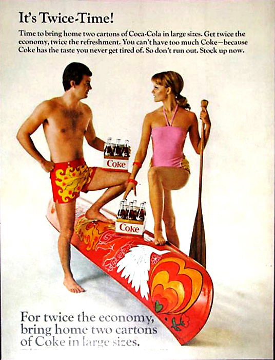 Coca-Cola It's twice-time! 1968