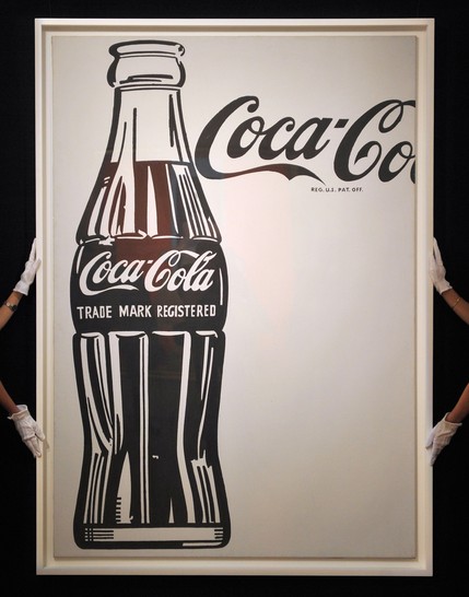 Large Coca Cola at the Sotheby's art auction