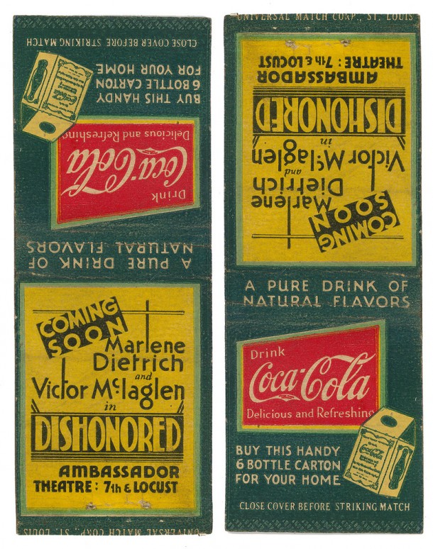 Coca-Cola matchbook 1931