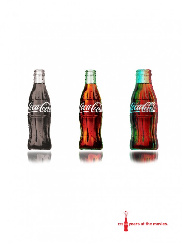 From black and white films to three dimensional Coca-Cola print ad, 2011