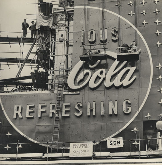 Construction of neon sign, 1954