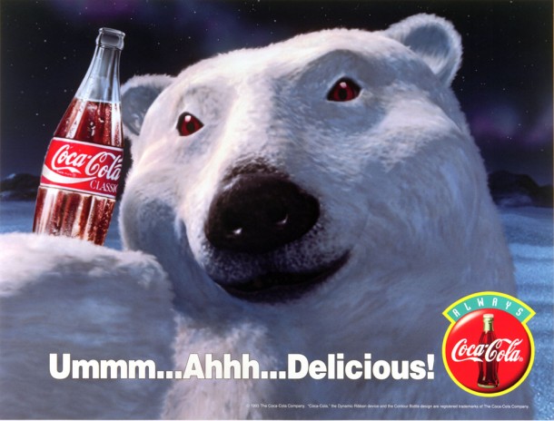 Coca-Cola polar bear "Ummm... Ahhh... Delicious!" 1993