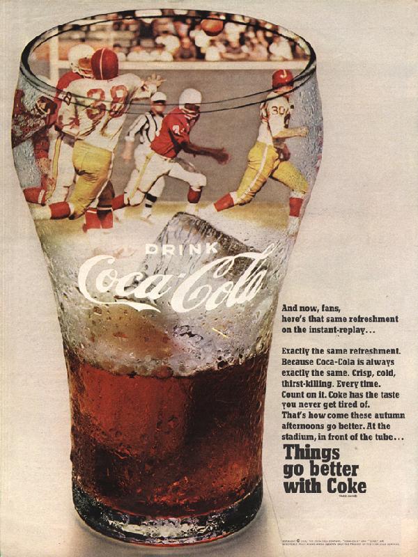 And now, fans, here's that same refreshment on the instant-replay..., 1968