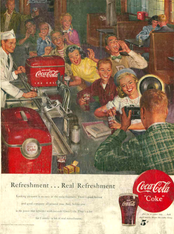 Coca-Cola refreshment... real refreshment 1950