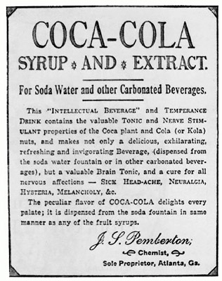 1880s - Coca-Cola syrup and extract