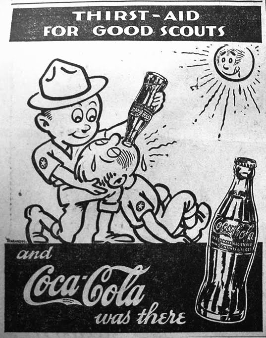 Coca-Cola ad from "The boy scouts of America" newspaper 1936