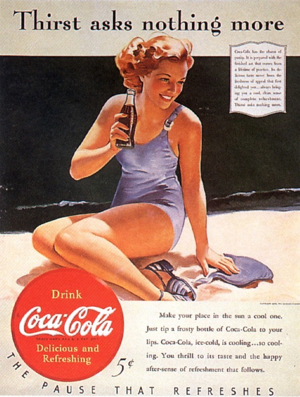 "Thirst asks nothing more" by Gil Elvgren