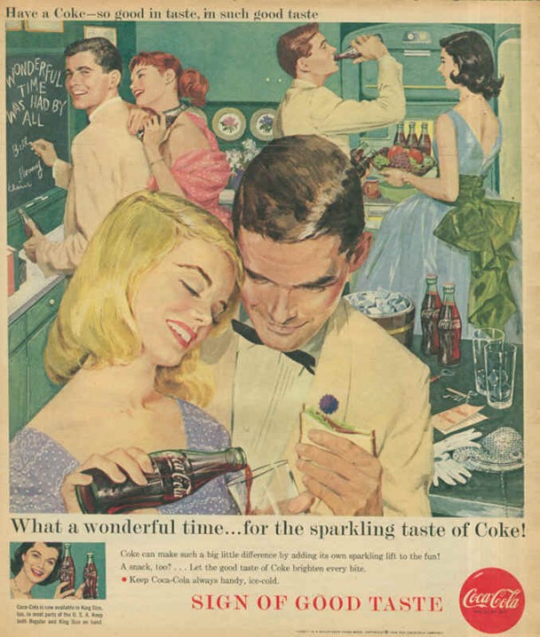 What a wonderful time... for the sparkling taste of Coke! 1958