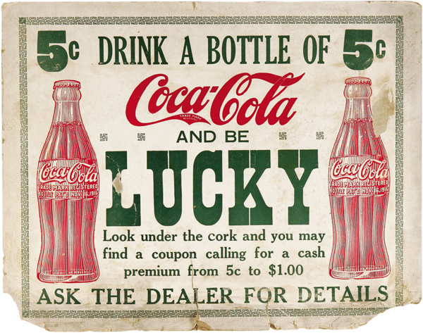 Drink a bottle of Coca-Cola and be lucky