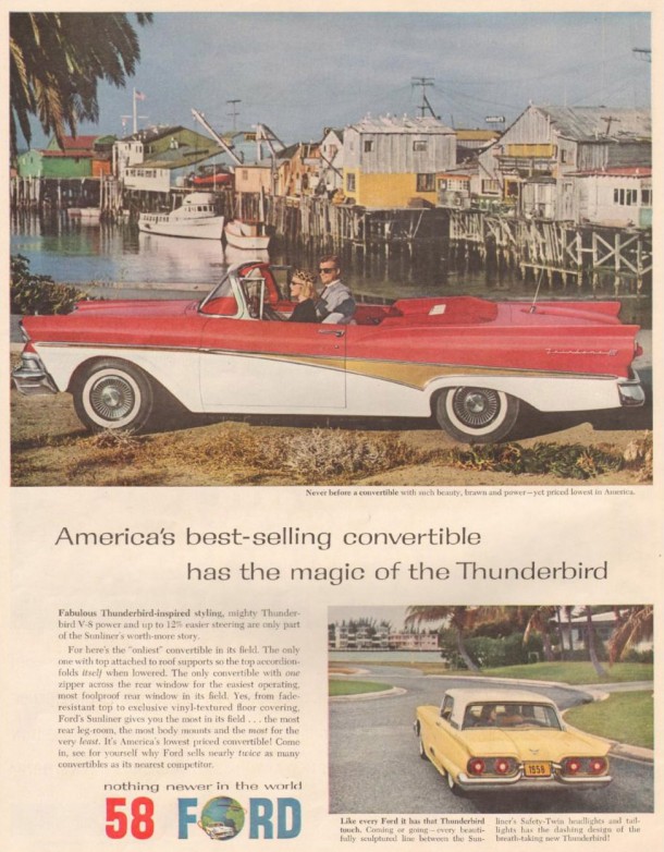 America's best-selling convertible has the magic of the Thunderbird, 1958