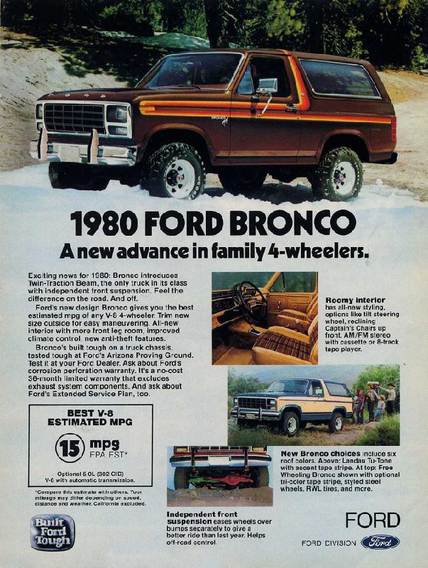 Ford Bronco a new advance in family 4-wheelers, 1980