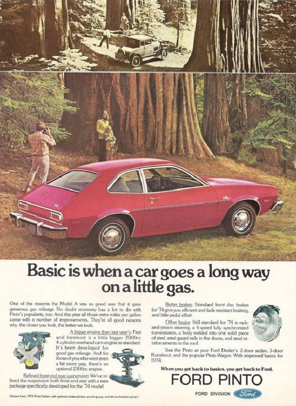 Basic is when a car goes a long way on a little gas, 1974