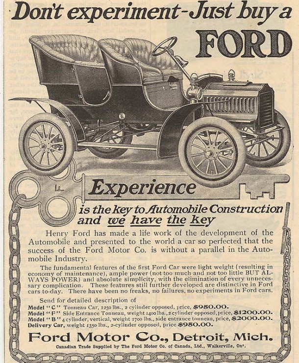 Don't experiment - Just buy a FORD, 1905