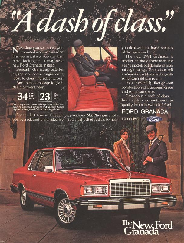 "A dash of class" Ford Granada, 1981