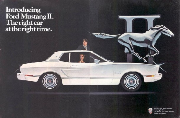 Introducing Ford Mustang II. The right car at the right time, 1974