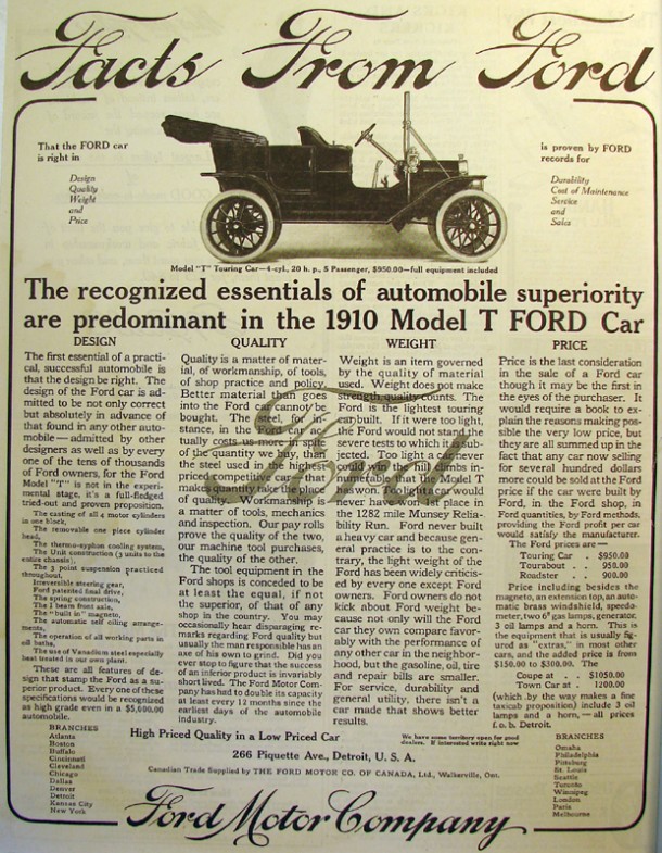 Ford model T (Tin Lizzie), 1909