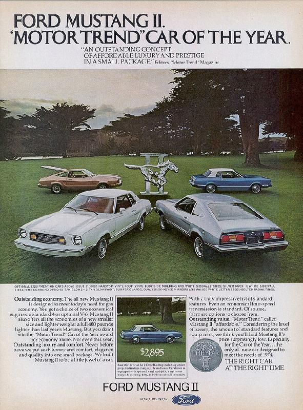 Ford Mustang II "Motor trend" car of the year, 1974