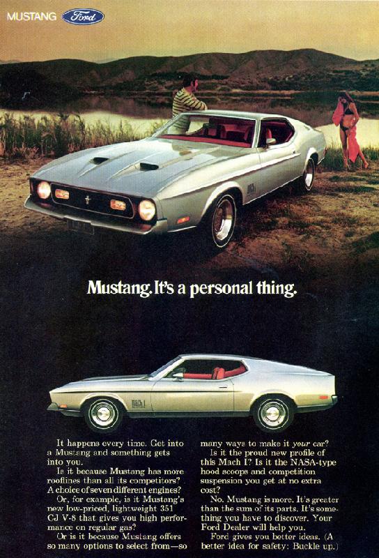 Mustang. It's a personal thing, 1971