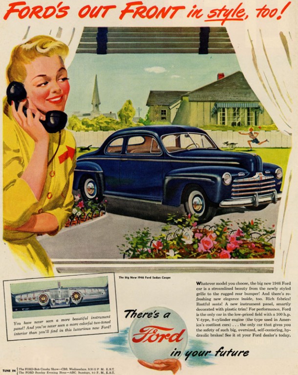 Ford's out front in style, too!, 1946