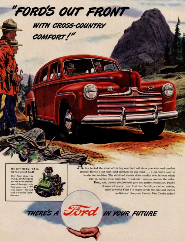 Ford's out front with cross-country comfort!, 1946