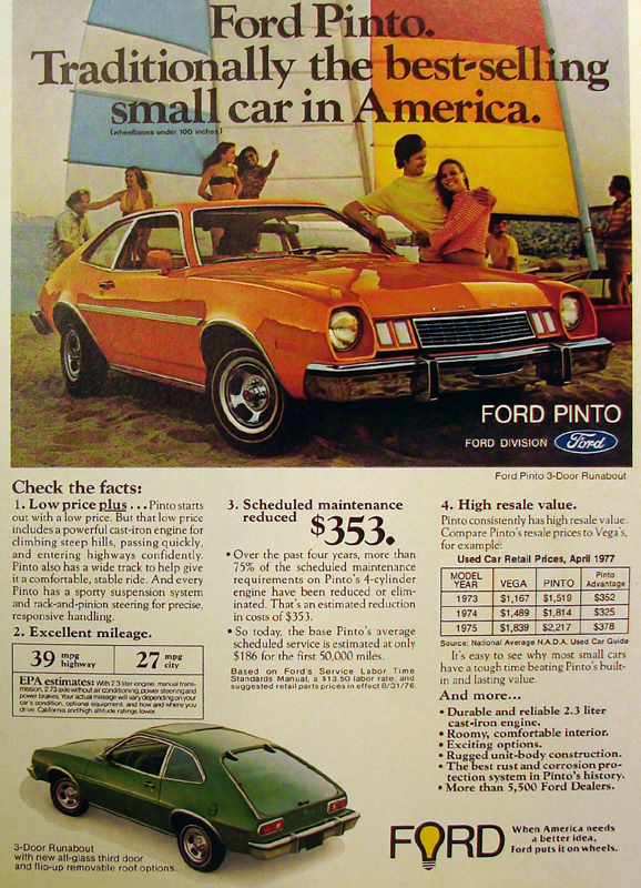 Ford Pinto traditionally the best-selling small car in America, 1977