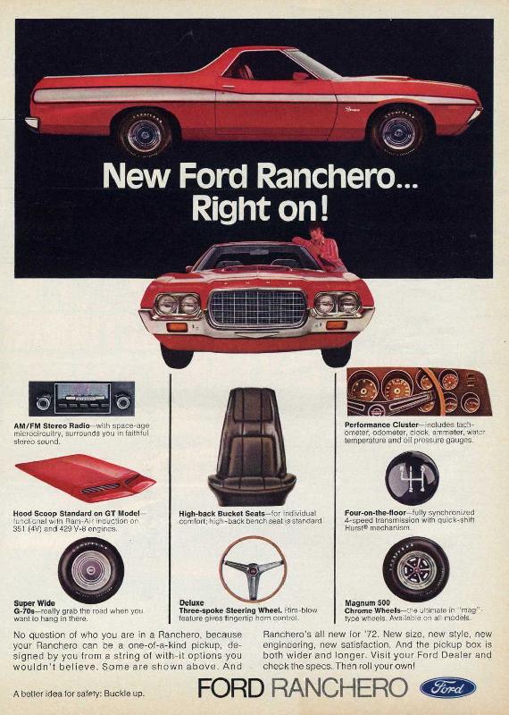 New Ford Ranchero... right on!, 1972