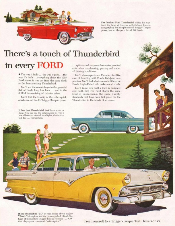 There's a touch of thundervird in every Ford, 1955