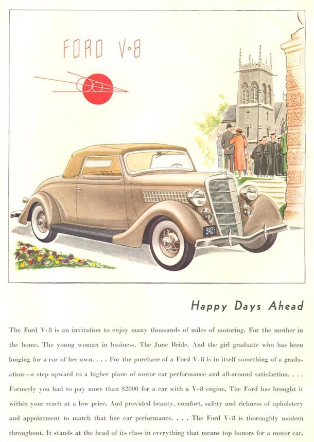 Ford V8 "Happy days ahead", 1935