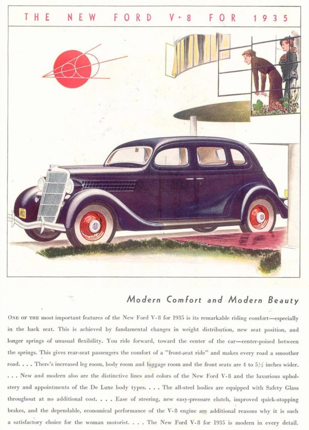 Ford V8 "Modern comfort and modern beauty", 1935