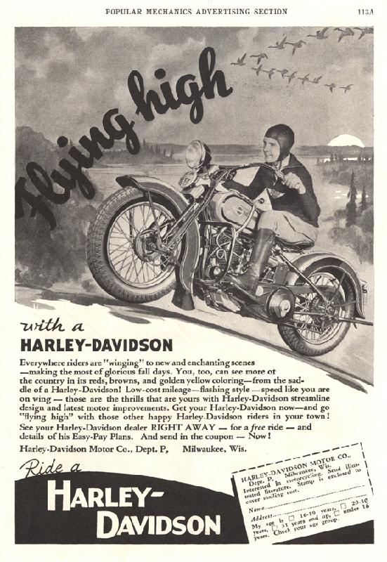 Flying high with Harley-Davidson, 1936